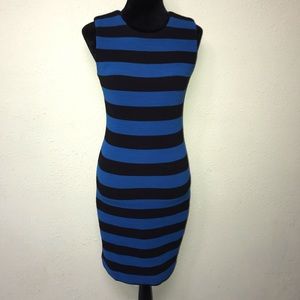 DVF Striped Blue And Black Rigmora knit dress